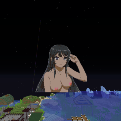 Mai Sakurajima built entirely in survival Minecraft