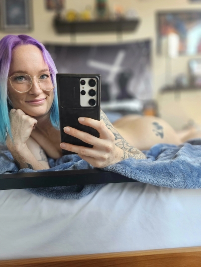 Petite Purple-Haired Intellectual