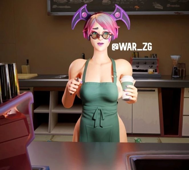 Callisto working at Starbucks