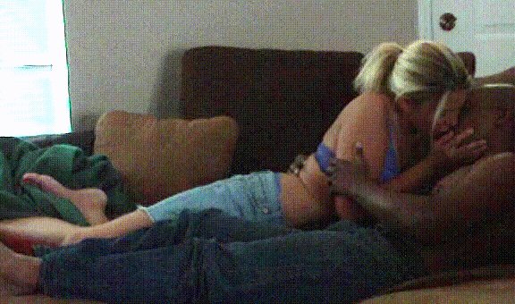 [GIF] Hot blonde milf into BBC cuckold