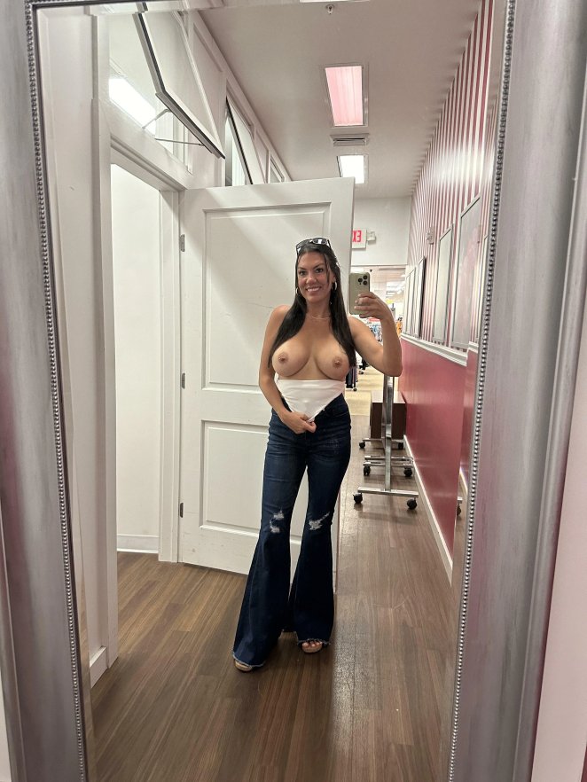 I can't resist showing off my tits wherever I go