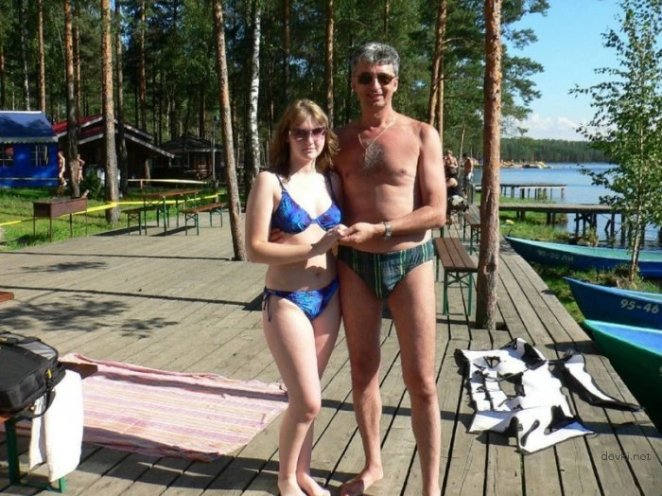 Mature couple having fun