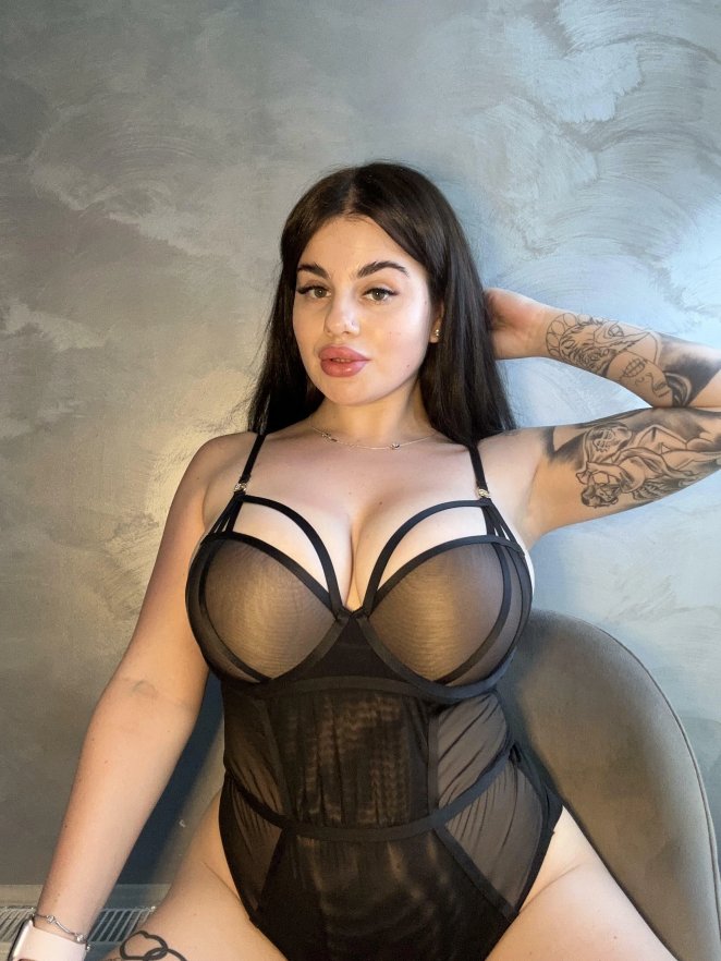 Stunning Woman in Elegant Black Lingerie