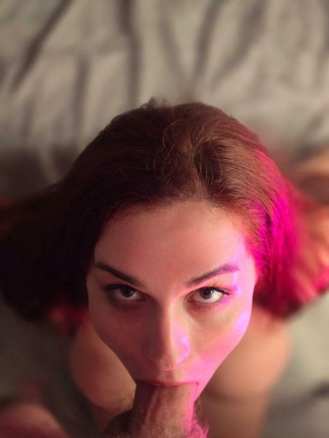 Gazing into the eyes of the man whose dick I pleasure