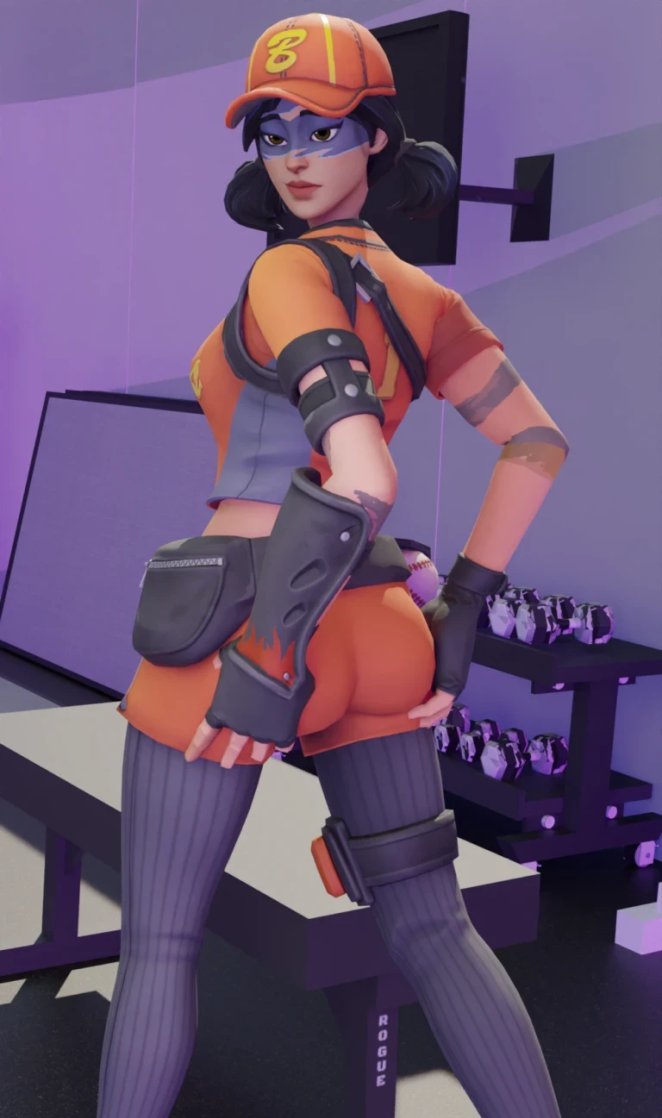 Fastball shows off her fat ass