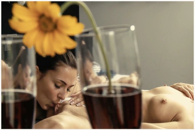 Wine and appetizers.