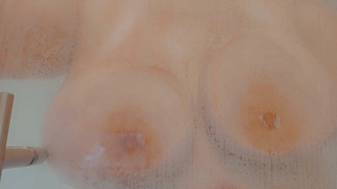 Press my F cup boobs against the shower door as you pleasure me