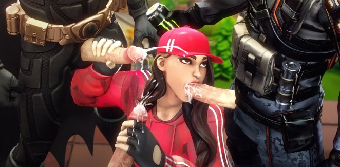 fortnite ruby (fortnite) 1girl 3boys 3d blowjob cum cum