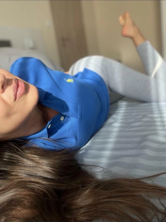 Relaxing after my yoga session - time for a massage!