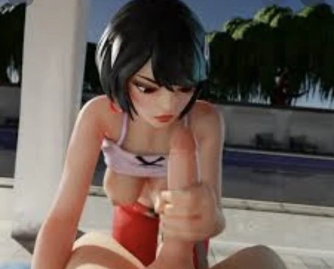 Evie giveing hand job to a huge dick