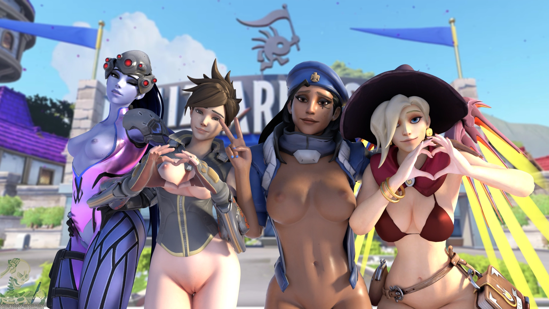 Ana, Mercy, Tracer and Widowmaker