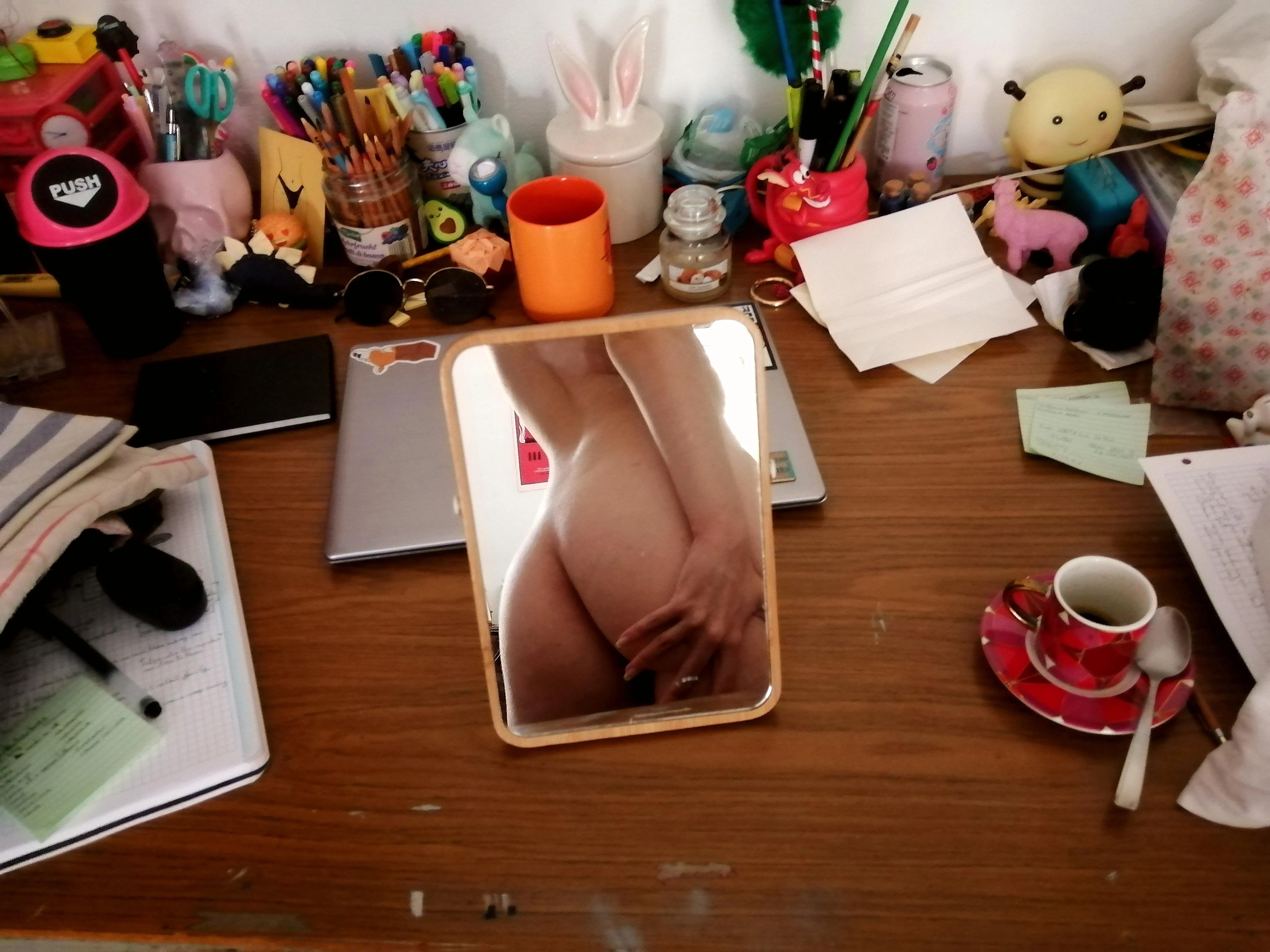 This is my desk… perfect for studying and [f]ucking