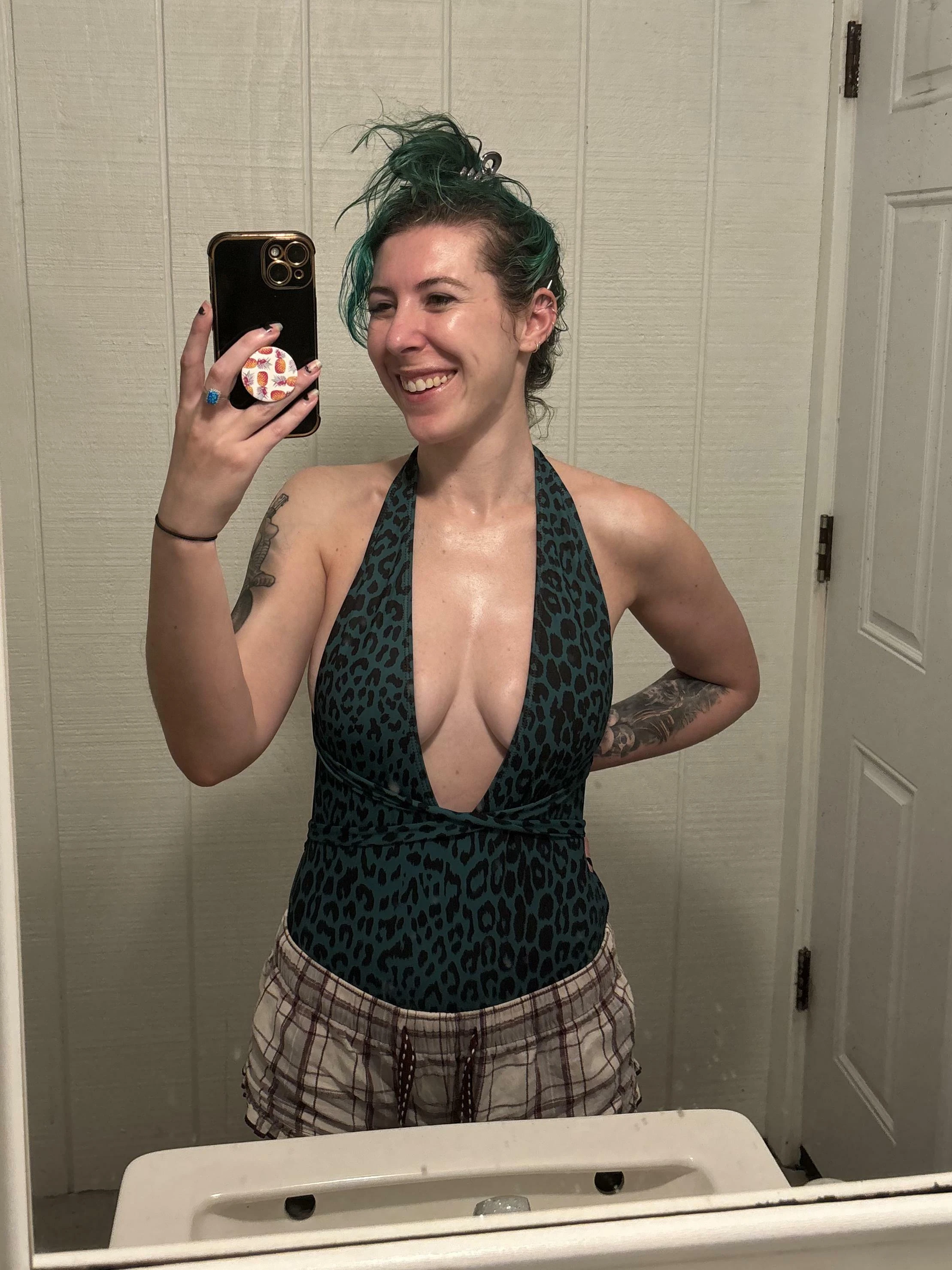 Grinning with Low Cut Smiles